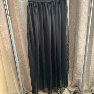 Catch My i Black Chiffon Maxi Skirt JUNIOR Size M